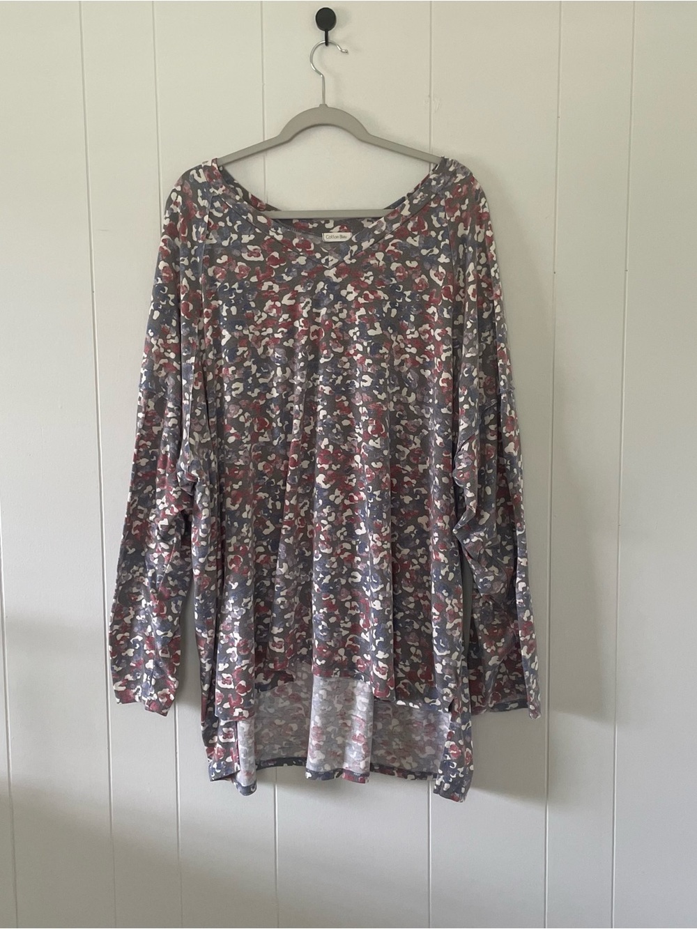 Dolman Sleeve Floral Print Tunic Top - Multi Color